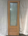 2'8" x 8'0" Wood Exterior Door with Large Glass Panel Beveled