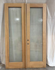 (2) 2'6" x 8'0" Wood Exterior Doors with 1 Rain Glass Pane