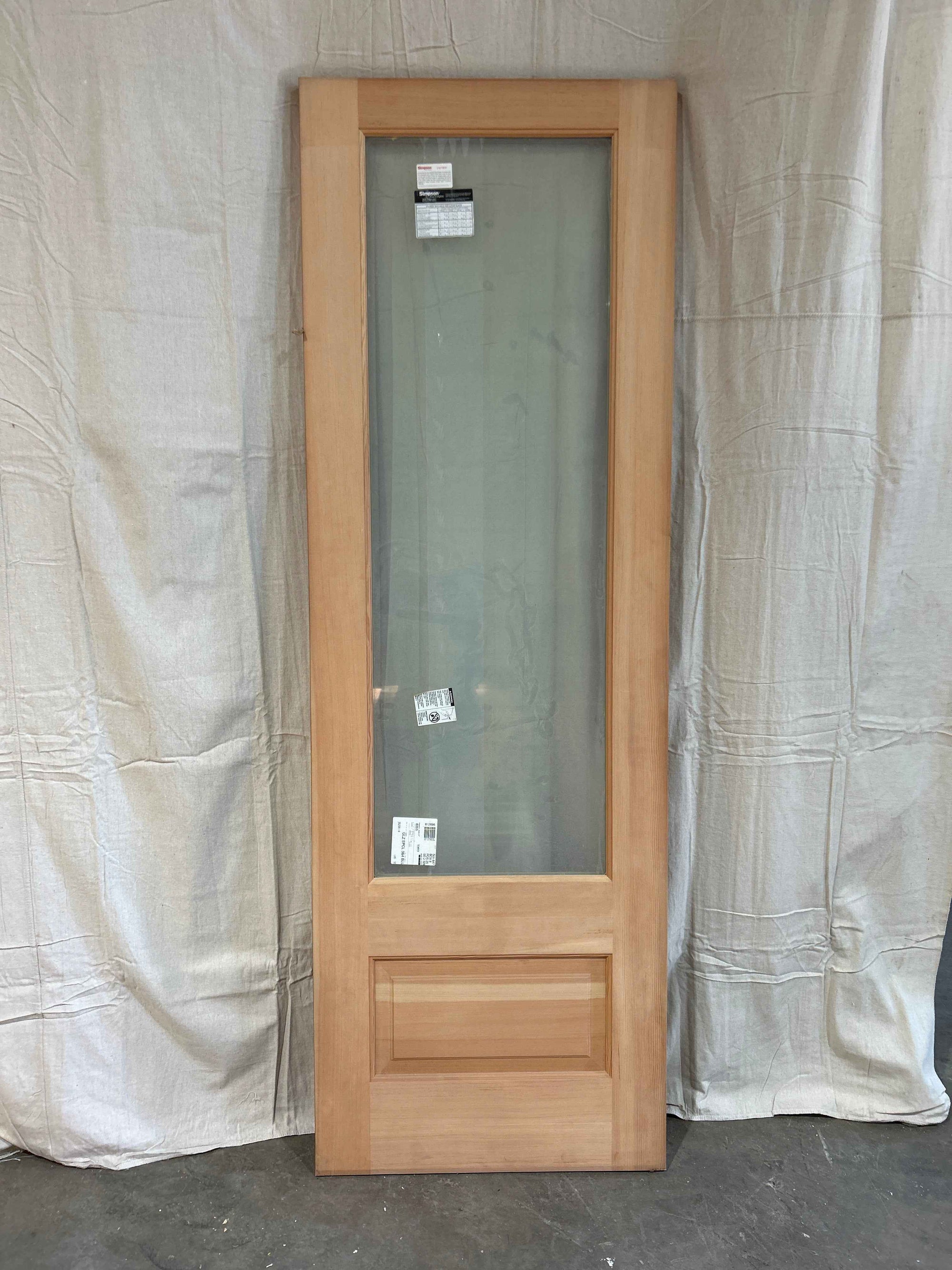 2&#39;8&quot; x 8&#39;0&quot; Wood Exterior Door With Large Glass Panel
